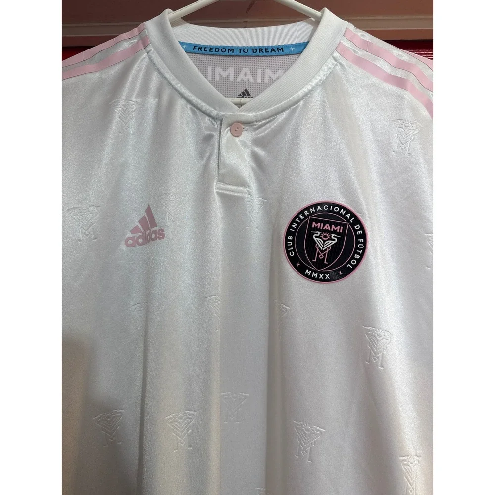 Adidas Inter Miami CF 2021 La Palma Away Jersey Mens XL White Pink Soccer MLS